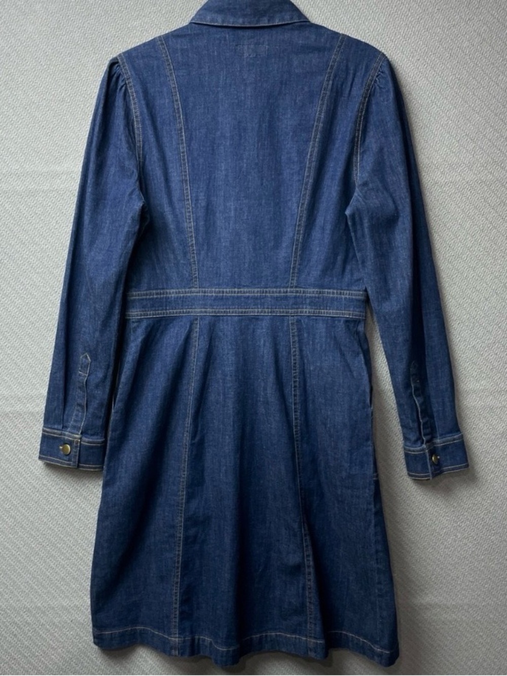 UNTUCKit Dark Blue Denim Button-Front Women’s Jean Dress - Picture 8 of 9